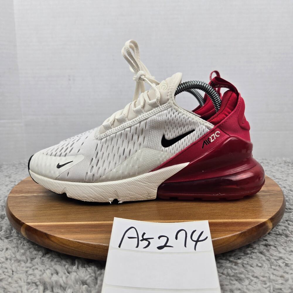 Nike Women 8.5 Air Max 270 Sail Gym Red Daily Casual Athletic Sneaker AH6789-606